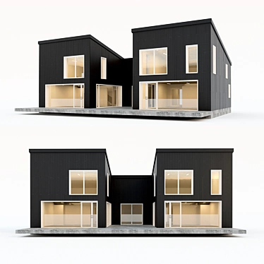 Minimalist Prefab Villa with Panoramic Glazing 3D model image 1 