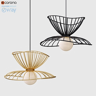 Elegant Simris Pendant Lamp 3D model image 1 