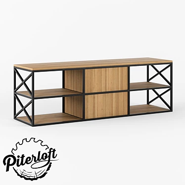 Modern Industrial TV Stand 3D model image 1 