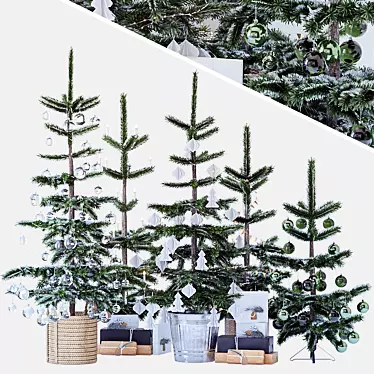 Scandi Christmas Tree Set 3D model image 1 