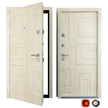 Zimen Dorian New Metal Entrance Door - Secure and Stylish 3D model image 1 