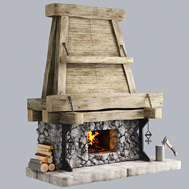 Ethnic Style Fireplace 3D model image 1 