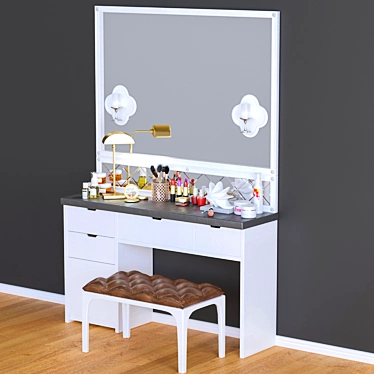 Glam Vanity Dressing Table 3D model image 1 