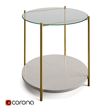Modern Marble and Glass Table 3D model image 1 