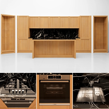 Legno Vivo 2.6: Elegant Oak Kitchen 3D model image 1 