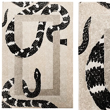 Imperial Serpent Rug | Hand-tufted Botanical Silk 3D model image 1 