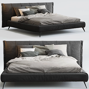 Cuff Bed Bonaldo: Contemporary Elegance for Your Bedroom 3D model image 1 