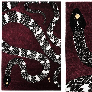 Sleek Serpent 8ft Rug 3D model image 1 