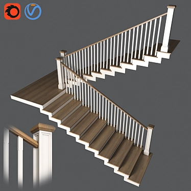 Sleek Staircase Design 3D model image 1 