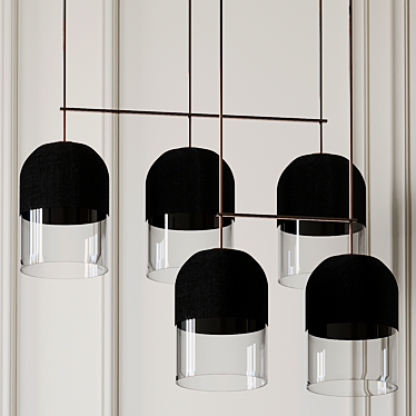 Articolo Indi Pendant Light: Contemporary Elegance in Black & Bronze 3D model image 1 