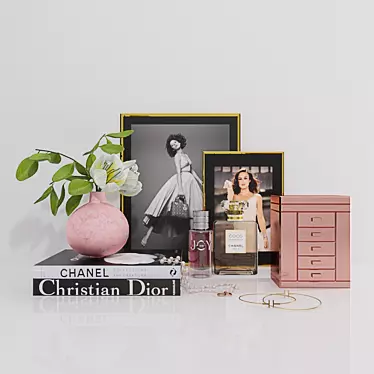 Luxury Beauty Decor Set | Chanel, Dior, Tiffany & Co. 3D model image 1 