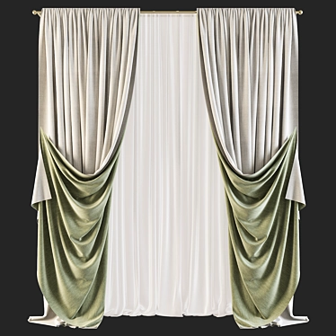 Refined Curtain Design 3D model image 1 