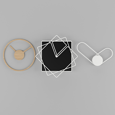 Sleek Timekeeping: Minimalist Wall Clock Collection 3D model image 1 