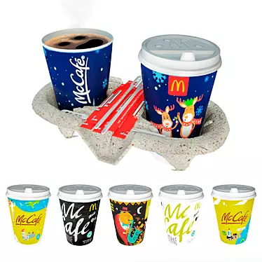 McCafe McDonald's Coffee Set 3D model image 1 