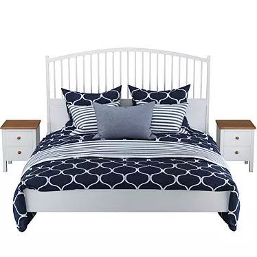 Modern IKEA Tyssedal Bed: Elegant and Spacious 3D model image 1 