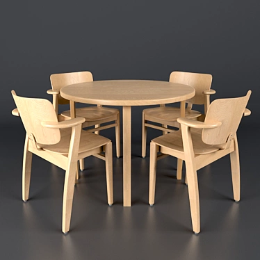 Modern Domus Chair & Aalto Table: Perfect Pair 3D model image 1 