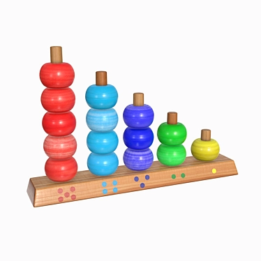 Geometric Wooden Toy: Scores 3D model image 1 