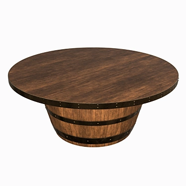 Rustic Barrel Coffee Table 3D model image 1 