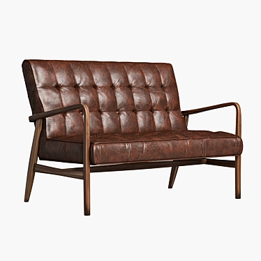 Retro Leather Sofa 3D model image 1 