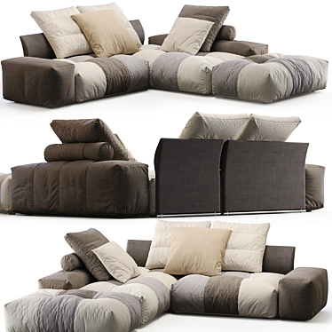 Contemporary Saba Pixel Sofa 3D model image 1 