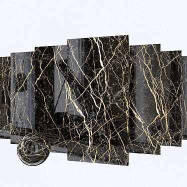 Golden Laurent Marble Tiles 3D model image 1 