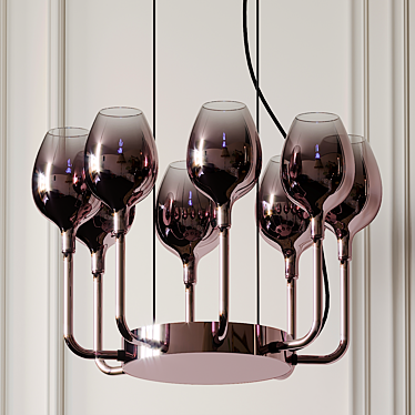 Elegant Rose Suspension Light 3D model image 1 