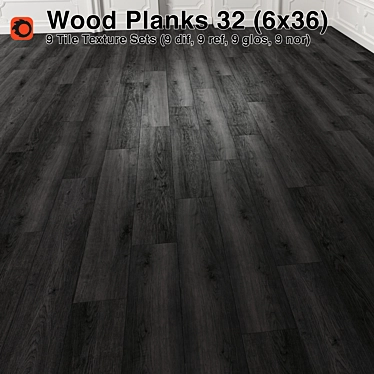 Premium Plank Wood Floor 3D model image 1 