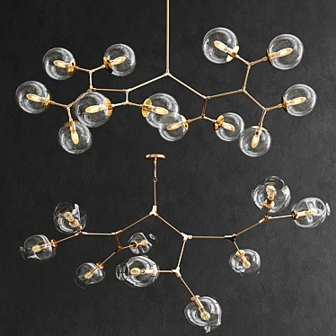 Vintage Glass & Branching Bubble Chandelier