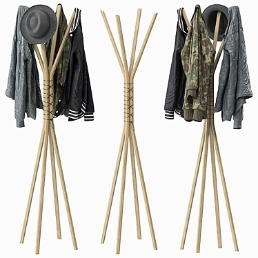 Elegant CANCAN Coat Stand - Stylish Storage Solution 3D model image 1 