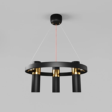 Modern Black and Gold Pendant Light 3D model image 1 