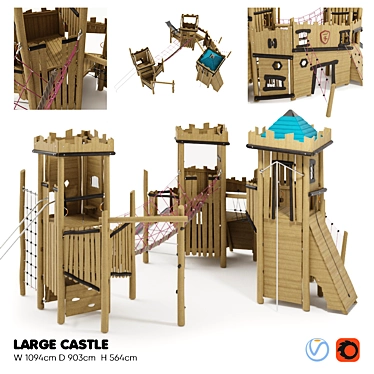 Kompan Large Castle: Nature-inspired Playground Equipment 3D model image 1 