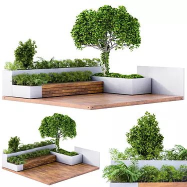 Rooftop Oasis: Garden Seating Set 3D model image 1 