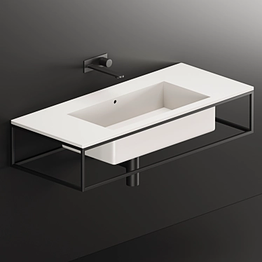 Azzurra Cut - Ceramic Basin with Rubinetteria Faucet 3D model image 1 