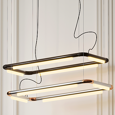 Sleek Modernity: Pipeline CM4 LED Linear Suspension Light 3D model image 1 