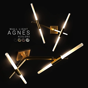 Title: Agnes 2 - Versatile Modern Wall Light 3D model image 1 