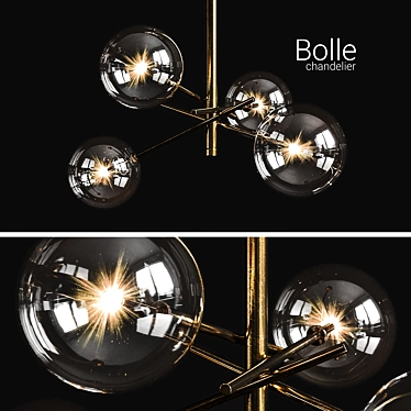 Bolle 4-Light Chandelier: Versatile Elegance for any Interior 3D model image 1 