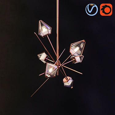 Elegant Harlow LED Chandelier 3D model image 1 