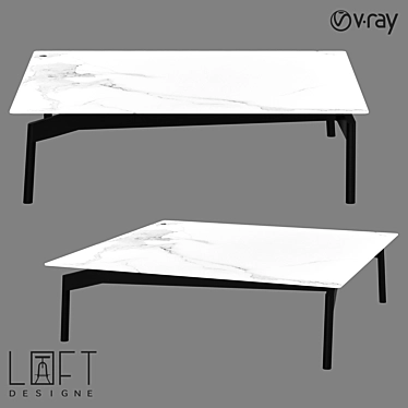 Modern Metal Glass Coffee Table 3D model image 1 