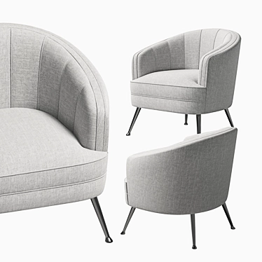 Elegant Janie Accent Chair 3D model image 1 
