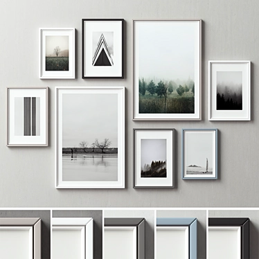 Multi-Color Picture Frames Set 3D model image 1 