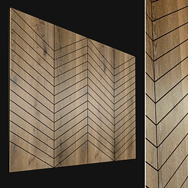 Title: Wooden 3D Wall Panel - Elegant Home Decor 3D model image 1 