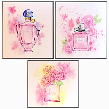 Creative Watercolor Set 3D model image 1 