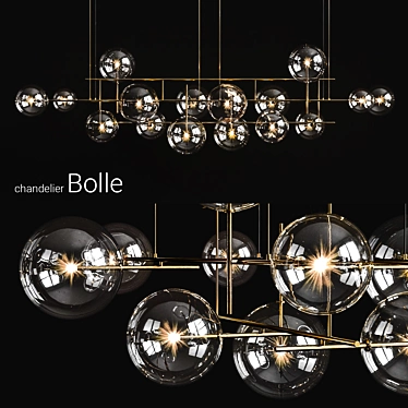 Bolle Horizontal: Modern Chandelier for Versatile Spaces 3D model image 1 