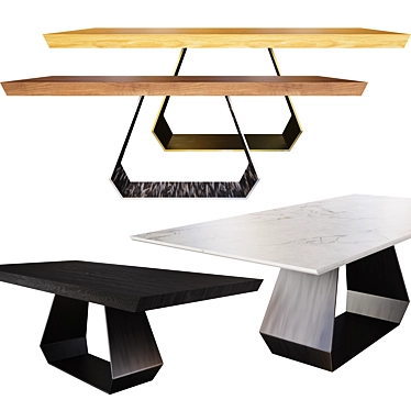 Amond Dining Table: Elegant Contrast and Harmonious Design 3D model image 1 