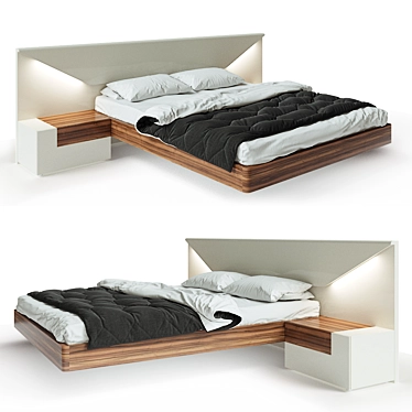 Elegant ALMERIA Bed 3D model image 1 