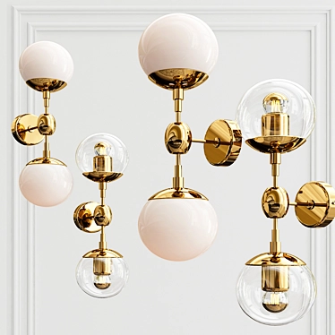 Gold Modo Sconce: Elegant Illumination 3D model image 1 