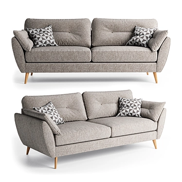 Modern Zinc Sofa - Contemporary Design & Comfort 3D model image 1 