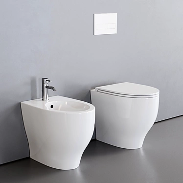 Fox Collection | Ceramic WC & Bidet Set 3D model image 1 