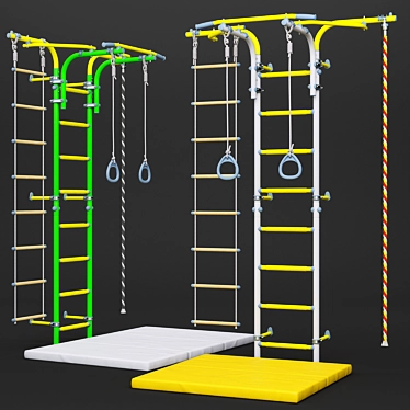 Swedish Wall ROMANA S6 Karusel: Versatile and Space-saving Fitness Equipment 3D model image 1 