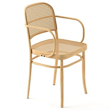 Elegant Thonet Vienna Rattan Chair 3D model image 1 